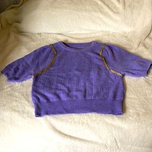 Autumn knit wear purple with gold trim
